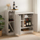 Wine Bottle Display Bar Cabinet | Holds 4 Bottles | Oak White Wood Finish