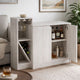 Wine Bottle Display Bar Cabinet | Holds 4 Bottles | Oak White Wood Finish