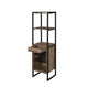 Nery Wine Rack with 1 Drawer & 3 Shelves | 70" | Weathered Oak Brown