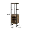 Nery Wine Rack with 1 Drawer & 3 Shelves | 70" | Weathered Oak Brown