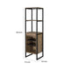 Nery Wine Rack with 1 Drawer & 3 Shelves | 70" | Weathered Oak Brown