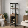 Nery Wine Rack with 1 Drawer & 3 Shelves | 70" | Weathered Oak Brown