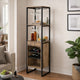 Nery Wine Rack with 1 Drawer & 3 Shelves | 70" | Weathered Oak Brown