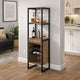 Nery Wine Rack with 1 Drawer & 3 Shelves | 70" | Weathered Oak Brown
