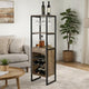 Nery Wine Rack with 1 Drawer & 3 Shelves | 70" | Weathered Oak Brown