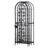 Homy Tall Wine Rack Cabinet w Lock | Holds 45 Bottles | Black Wrought Iron