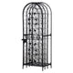 Homy Tall Wine Rack Cabinet w Lock | Holds 45 Bottles | Black Wrought Iron