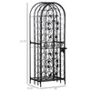 Homy Tall Wine Rack Cabinet w Lock | Holds 45 Bottles | Black Wrought Iron