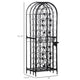 Homy Tall Wine Rack Cabinet w Lock | Holds 45 Bottles | Black Wrought Iron