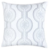 Zey Throw Pillow Cover | Snowflake Embroidered White Velvet | 20" Square
