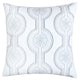 Zey Throw Pillow Cover | Snowflake Embroidered White Velvet | 20" Square