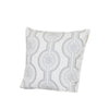 Zey Throw Pillow Cover | Snowflake Embroidered White Velvet | 20" Square