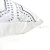 Zey Throw Pillow Cover | Snowflake Embroidered White Velvet | 20" Square