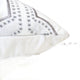 Zey Throw Pillow Cover | Snowflake Embroidered White Velvet | 20" Square