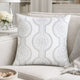 Zey Throw Pillow Cover | Snowflake Embroidered White Velvet | 20" Square
