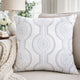 Zey Throw Pillow Cover | Snowflake Embroidered White Velvet | 20" Square