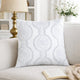 Zey Throw Pillow Cover | Snowflake Embroidered White Velvet | 20" Square