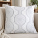 Zey Throw Pillow Cover | Snowflake Embroidered White Velvet | 20" Square