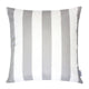 Keo Outdoor Throw Pillow Cover | Silver White Wide Stripes | 20" Square