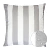 Keo Outdoor Throw Pillow Cover | Silver White Wide Stripes | 20" Square