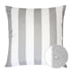 Keo Outdoor Throw Pillow Cover | Silver White Wide Stripes | 20" Square