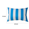 Keo Outdoor Lumbar Throw Pillow Cover | Blue & White Wide Stripes | 14x20