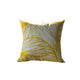 Gey Throw Pillow Cover | Outdoor Yellow & White Leaf Pattern 20" Square