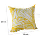 Gey Throw Pillow Cover | Outdoor Yellow & White Leaf Pattern 20" Square