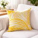 Gey Throw Pillow Cover | Outdoor Yellow & White Leaf Pattern 20" Square