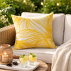 Gey Throw Pillow Cover | Outdoor Yellow & White Leaf Pattern 20" Square