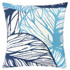 Gey Outdoor Throw Pillow Cover | Blue White Leaf Vein Pattern | 20" Square