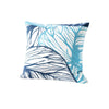 Gey Outdoor Throw Pillow Cover | Blue White Leaf Vein Pattern | 20" Square