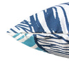 Gey Outdoor Throw Pillow Cover | Blue White Leaf Vein Pattern | 20" Square
