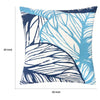 Gey Outdoor Throw Pillow Cover | Blue White Leaf Vein Pattern | 20" Square