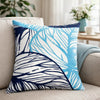 Gey Outdoor Throw Pillow Cover | Blue White Leaf Vein Pattern | 20" Square