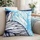 Gey Outdoor Throw Pillow Cover | Blue White Leaf Vein Pattern | 20" Square