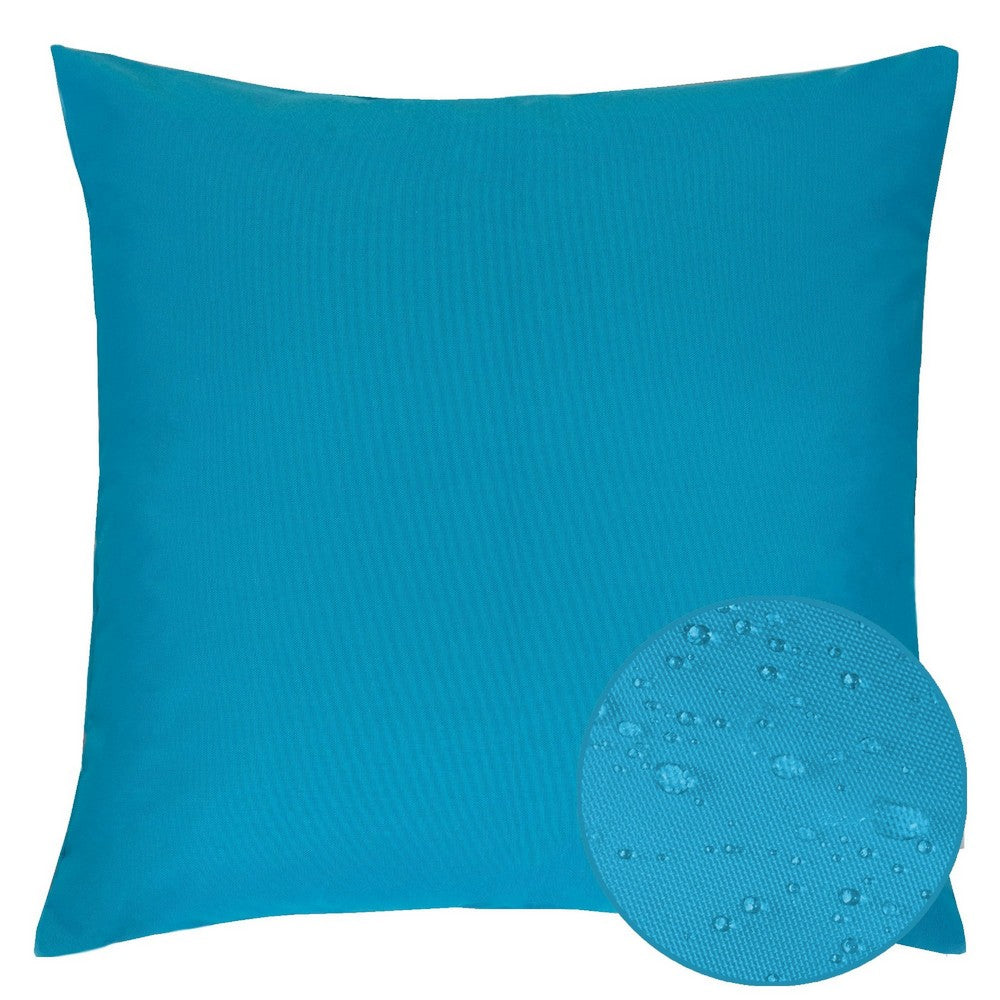 Outdoor Indoor Throw Pillow Cover | Aqua Blue Polyester | 20x20" Square