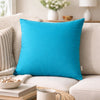 Outdoor Indoor Throw Pillow Cover | Aqua Blue Polyester | 20x20" Square