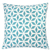 Outdoor Indoor Throw Pillow Cover | Aqua Blue Crystal Pattern 20" Square