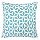 Outdoor Indoor Throw Pillow Cover | Aqua Blue Crystal Pattern 20" Square
