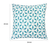 Outdoor Indoor Throw Pillow Cover | Aqua Blue Crystal Pattern 20" Square