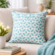 Outdoor Indoor Throw Pillow Cover | Aqua Blue Crystal Pattern 20" Square