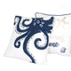 Modern Throw Pillow Cover | Blue White Octopus Design | Cotton 20" Square