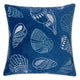 Coastal Shell Design Throw Pillow Cover | Indigo Velvet | 20" Square