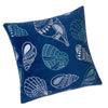 Coastal Shell Design Throw Pillow Cover | Indigo Velvet | 20" Square