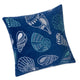 Coastal Shell Design Throw Pillow Cover | Indigo Velvet | 20" Square