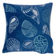 Coastal Shell Design Throw Pillow Cover | Indigo Velvet | 20" Square