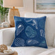 Coastal Shell Design Throw Pillow Cover | Indigo Velvet | 20" Square