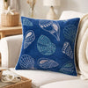 Coastal Shell Design Throw Pillow Cover | Indigo Velvet | 20" Square