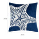 Throw Pillow Cover | Starfish Design | Coastal Indigo Velvet 20" Square